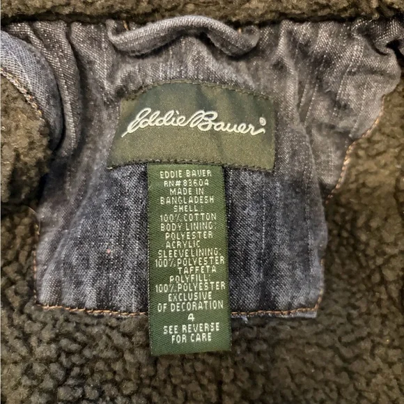 Eddie Bauer Denim Jacket with Fleece Lining - Picture 3 of 5